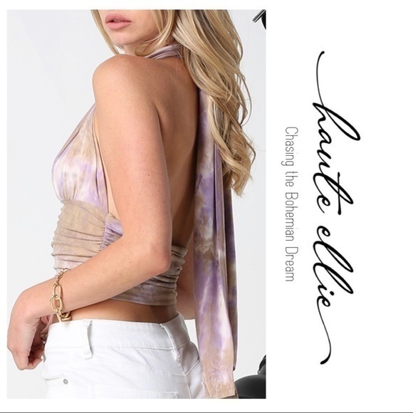 RETRO CHIC- Tie Dye Halter Top - Picture 2 of 6